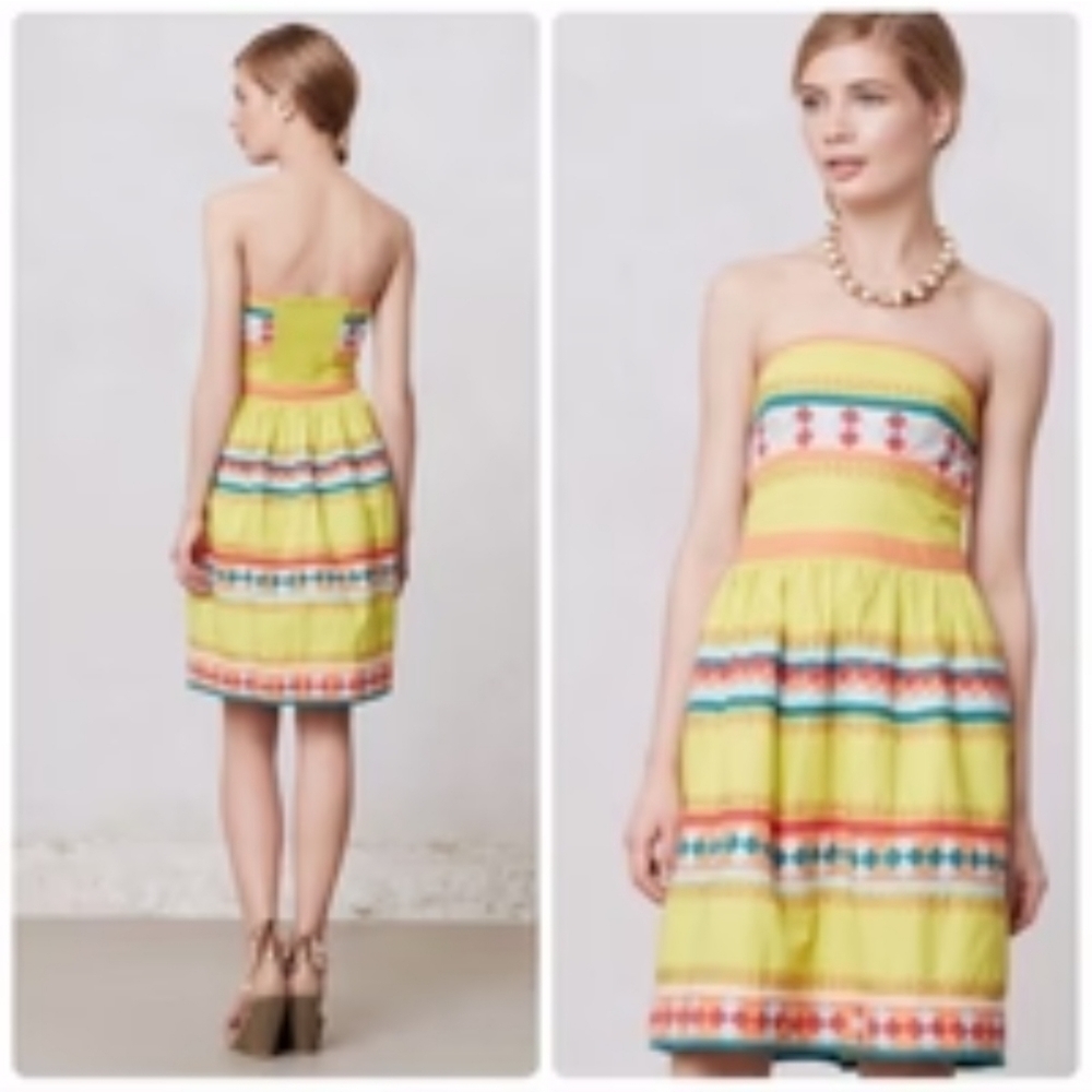 Leifadottir STRAPLESS DRESS ECLECTIC Maximalist Cowgirl Boho Fiesta Anthro